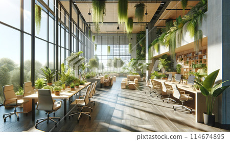 Office with natural light Office with natural light 114674895