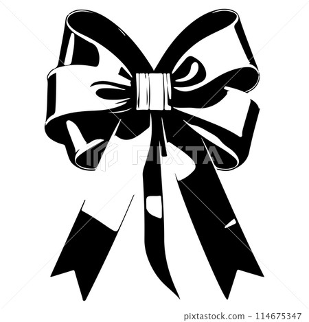 Valentine ribbon tie bow illustration sketch draw  114675347