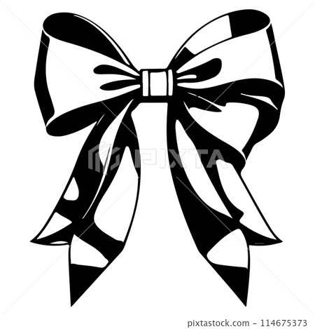 Valentine ribbon tie bow illustration sketch draw  114675373