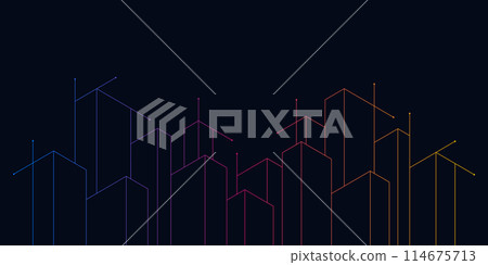 Architectural drawing with building construction 114675713