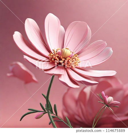 粉紅波斯菊的特寫 114675889