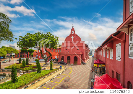 The oriental red building in  Melaka, Malacca, Malaysia 114676243