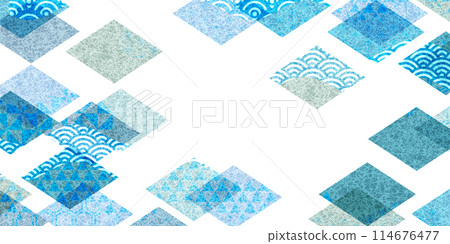 日本圖案日本紙夏季背景 114676477