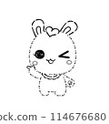 Bunny, Rabbit Coloring Page 114676680