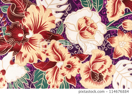 Beautiful and colourful of art Malaysian and Indonesian Batik Pattern 114676884