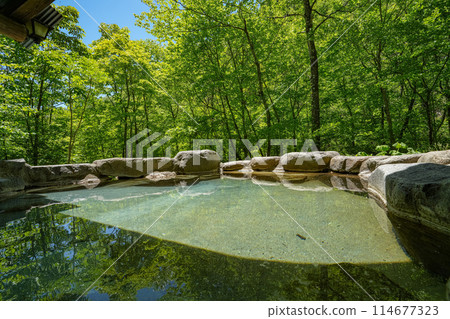 Fresh green outdoor bath Shinhotaka Onsen 114677323