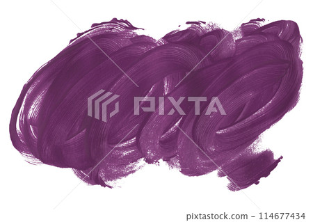 Purple paintbrush isolated on white background. Dark purple color. Purple paintbrush isolated on white background. Dark purple color. 114677434