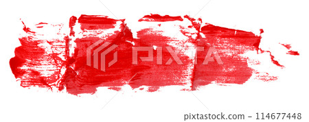 Red brush isolated on white background. Watercolor 114677448