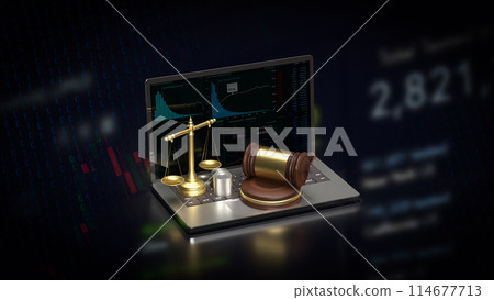 The libra on notebook for law concept 3d rendering. The libra on notebook for law concept 3d rendering. 114677713
