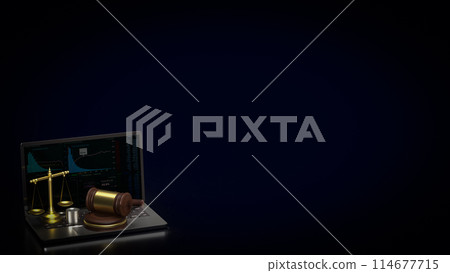 The libra on notebook  for law concept 3d rendering. 114677715