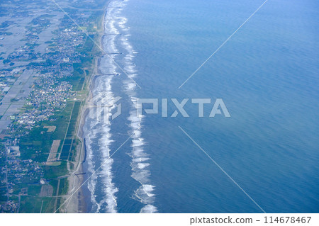 Aerial view of Kujukuri Beach 114678467