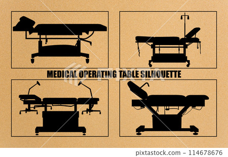Medical Operating table silhouette , Operating table glyph icon vector, 114678676
