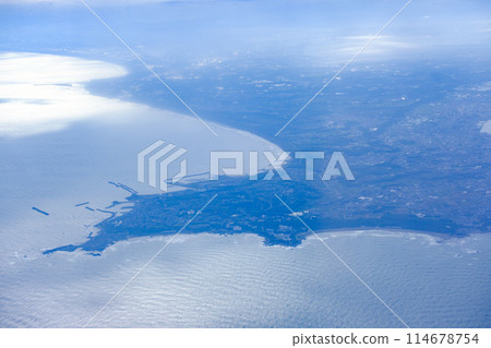 Above the mouth of the Tone River 114678754