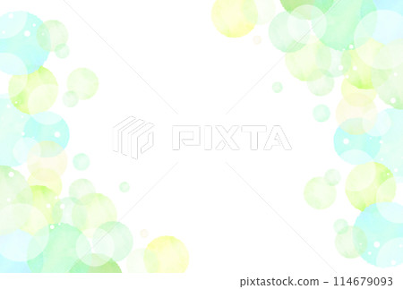 Watercolor style green fantastic polka dot background 114679093