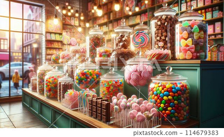 色彩繽紛的糖果店 114679383