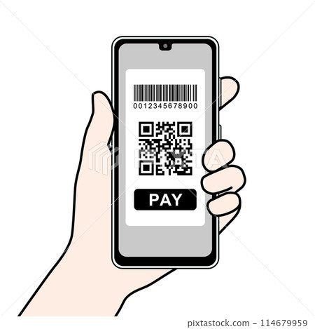 Smartphone with electronic payment screen displayed 114679959