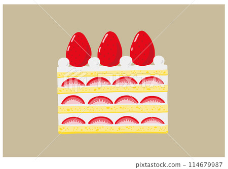 Illustration of a cross-section of a shortcake 114679987