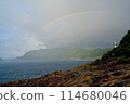 海上的彩虹和燈塔 114680046