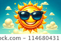 The sun wearing sunglasses 114680431