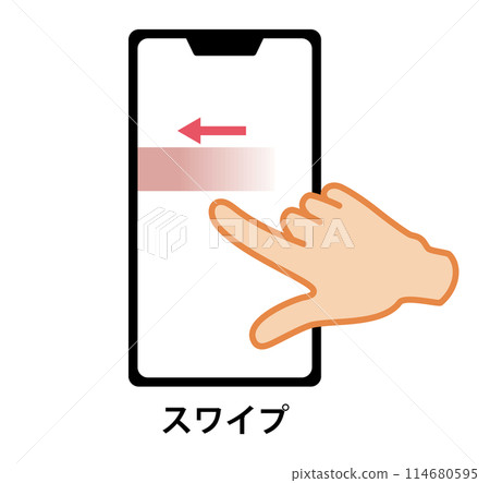 Illustration of smartphone operation - swipe Illustration of smartphone operation - swipe 114680595