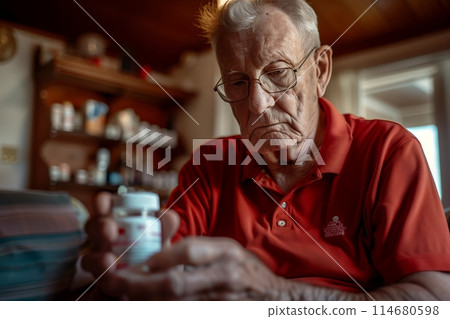 This looks like itll work. Cropped shot of a handsome senior man reading a bottle of prescription medication. This looks like itll work. Cropped shot of a handsome senior man reading a bottle of prescription medication. 114680598