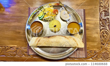 South Indian dosa and curry set South Indian dosa and curry set 114680688