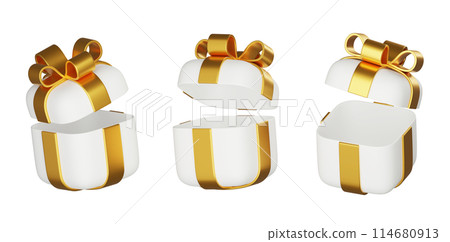 open white gift box 3D render image open white gift box 3D render image 114680913