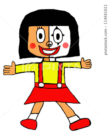 可愛的小丑女孩,短髮 可愛的小丑女孩,短髮 114681021