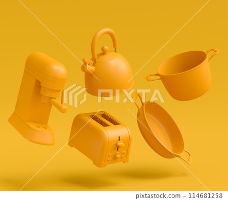 Electric kitchen appliances and utensils for making culinary on monochrome Electric kitchen appliances and utensils for making culinary on monochrome 114681258