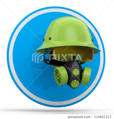 Set of construction wear for repair and installation on white background 114681317