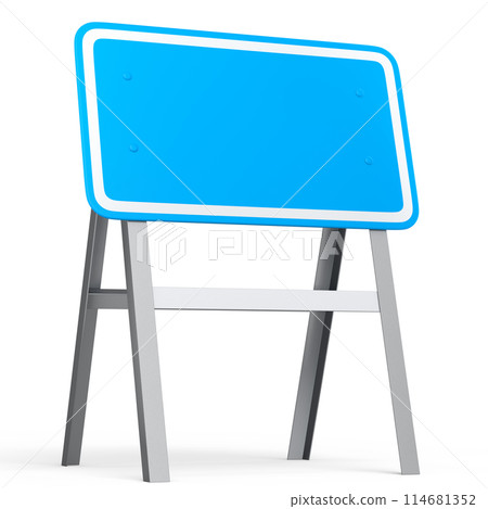Road traffic signs on stand isolated on white background. 114681352