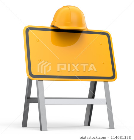 Road traffic signs on stand with road traffic signs on white background. 114681358
