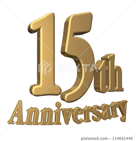 3DCG character "15th Anniversary/15th anniversary" gold, gold 3DCG character "15th Anniversary/15th anniversary" gold, gold 114681446