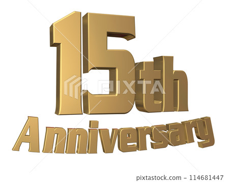 3DCG character "15th Anniversary/15th anniversary" gold, gold 3DCG character "15th Anniversary/15th anniversary" gold, gold 114681447