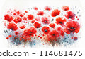 Watercolor poppy field Watercolor poppy field 114681475