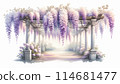 Watercolor style wisteria flower shelf Watercolor style wisteria flower shelf 114681477