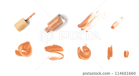Nail Polish Splash Isolated, Natural Manicure Varnish Drops, Enamel Spill, Beige Nailpolish Blob Nail Polish Splash Isolated, Natural Manicure Varnish Drops, Enamel Spill, Beige Nailpolish Blob 114681660