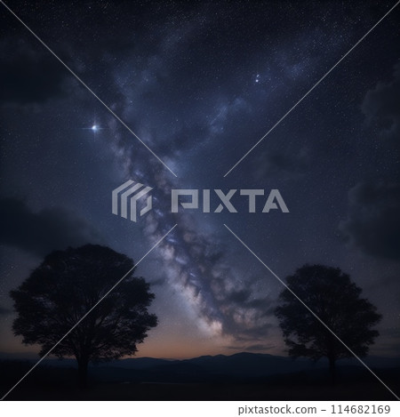 The night sky is sparkling with stars 114682169