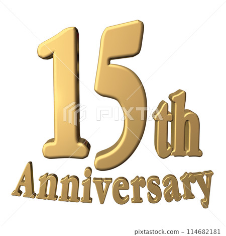 3DCG character "15th Anniversary/15th anniversary" gold, gold 114682181