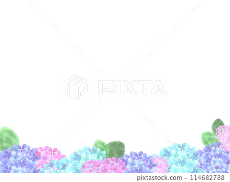 背景材質水彩觸感繡球花框架 114682788