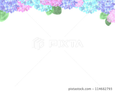 Background material: Watercolor hydrangea frame Background material: Watercolor hydrangea frame 114682793