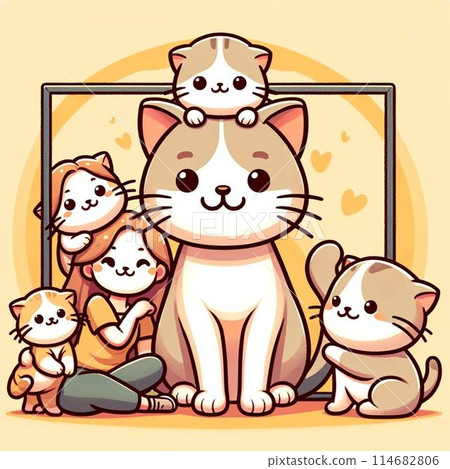 Cats looking out the window 114682806