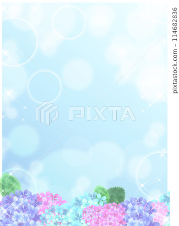 背景材質水彩觸感繡球花框架 114682836