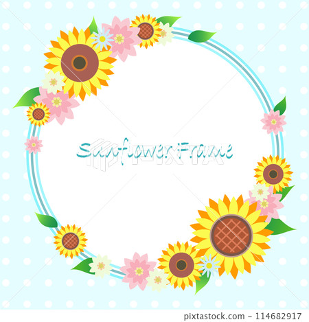 向日葵花框向量背景素材 114682917
