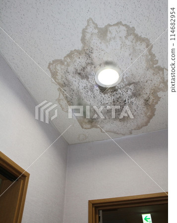 Leaking ceiling and lighting area - stock photos 114682954
