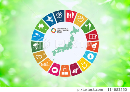 SDGs mark fresh green background SDGs mark fresh green background 114683260