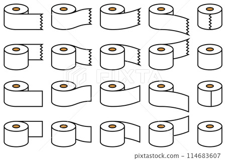 各種形狀的磁帶的向量插圖集 114683607
