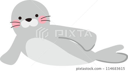 Cute seal illustration material 114683615