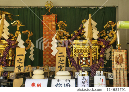 Asakusa Sanja Matsuri First Day Ceremony of placing the divine spirit in the shrine's portable shrine Asakusa Sanja Matsuri First Day Ceremony of placing the divine spirit in the shrine's portable shrine 114683791