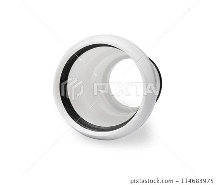 White PVC Fitting, Plastic Plumbing Pipe Isolated, Water Tube Connector, Plumber Equipment, Drain Pipe Part White PVC Fitting, Plastic Plumbing Pipe Isolated, Water Tube Connector, Plumber Equipment, Drain Pipe Part 114683975